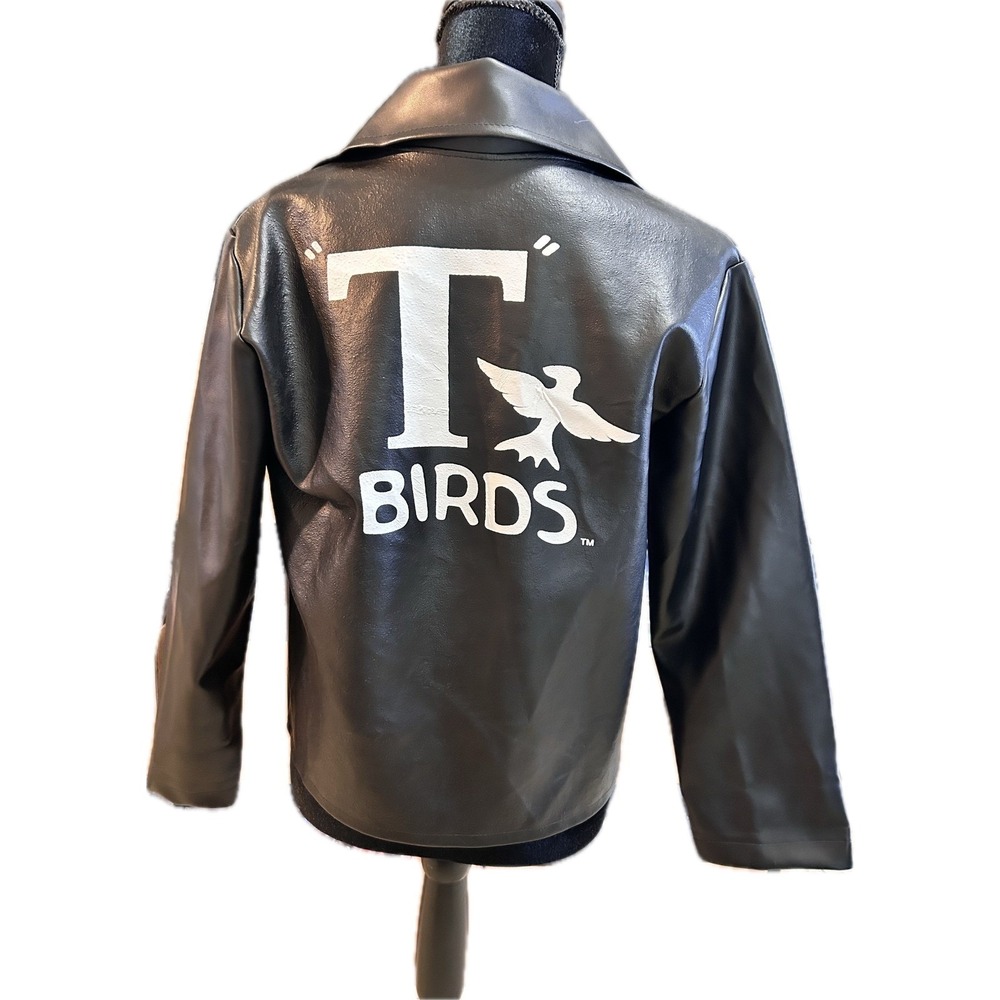 Grease T-Birds Faux Leather Biker Jacket Black Costume Size 48L